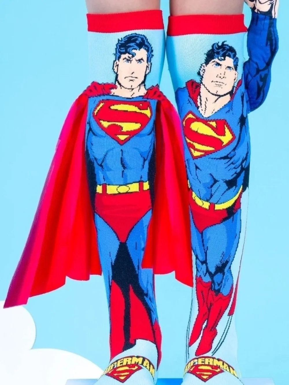 DC Superman Graphic Crew Socks - Blue, Red & Yellow-Unisex